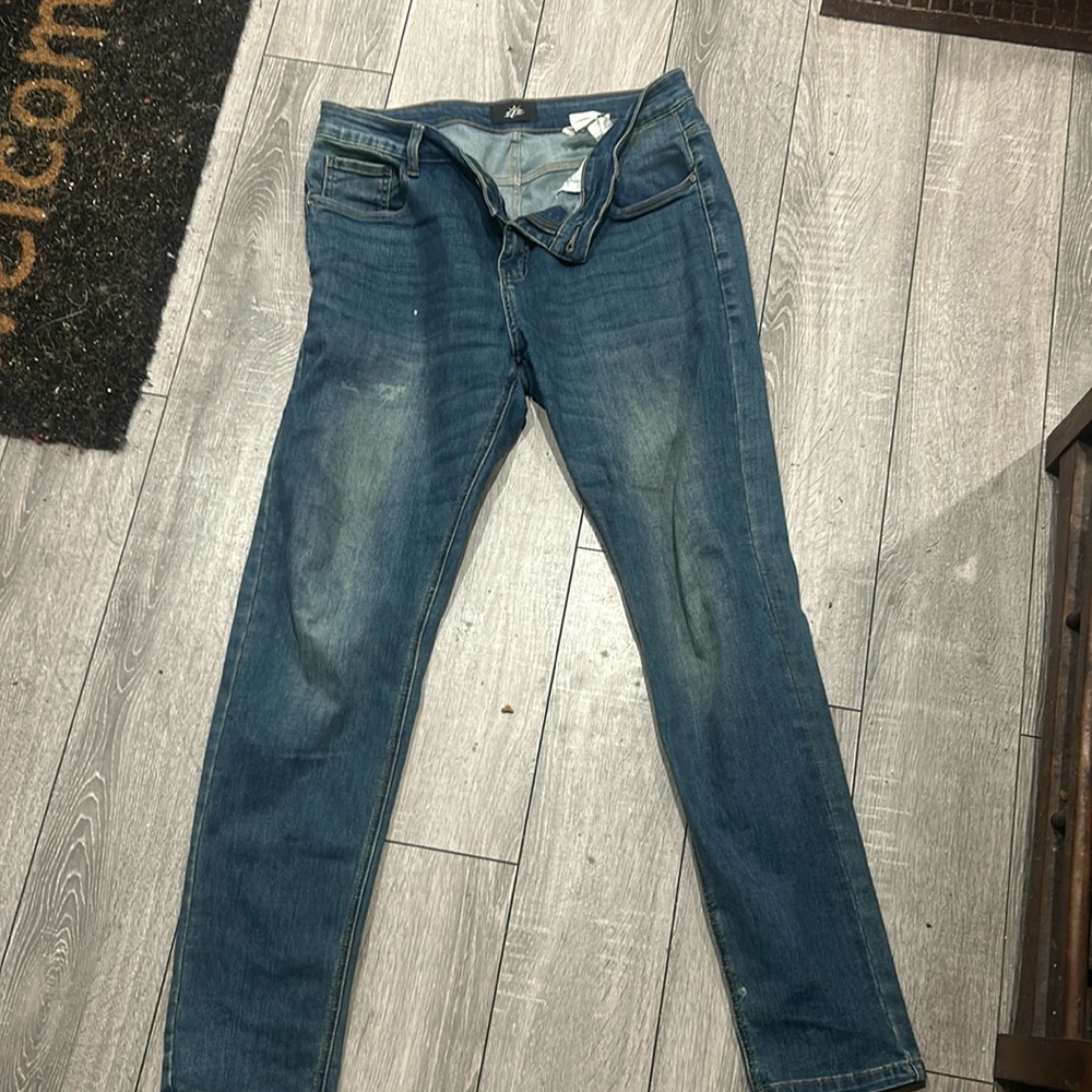 ZLZ Denim Mens Skinny Jeans Size 31 x 32 Green Stretch